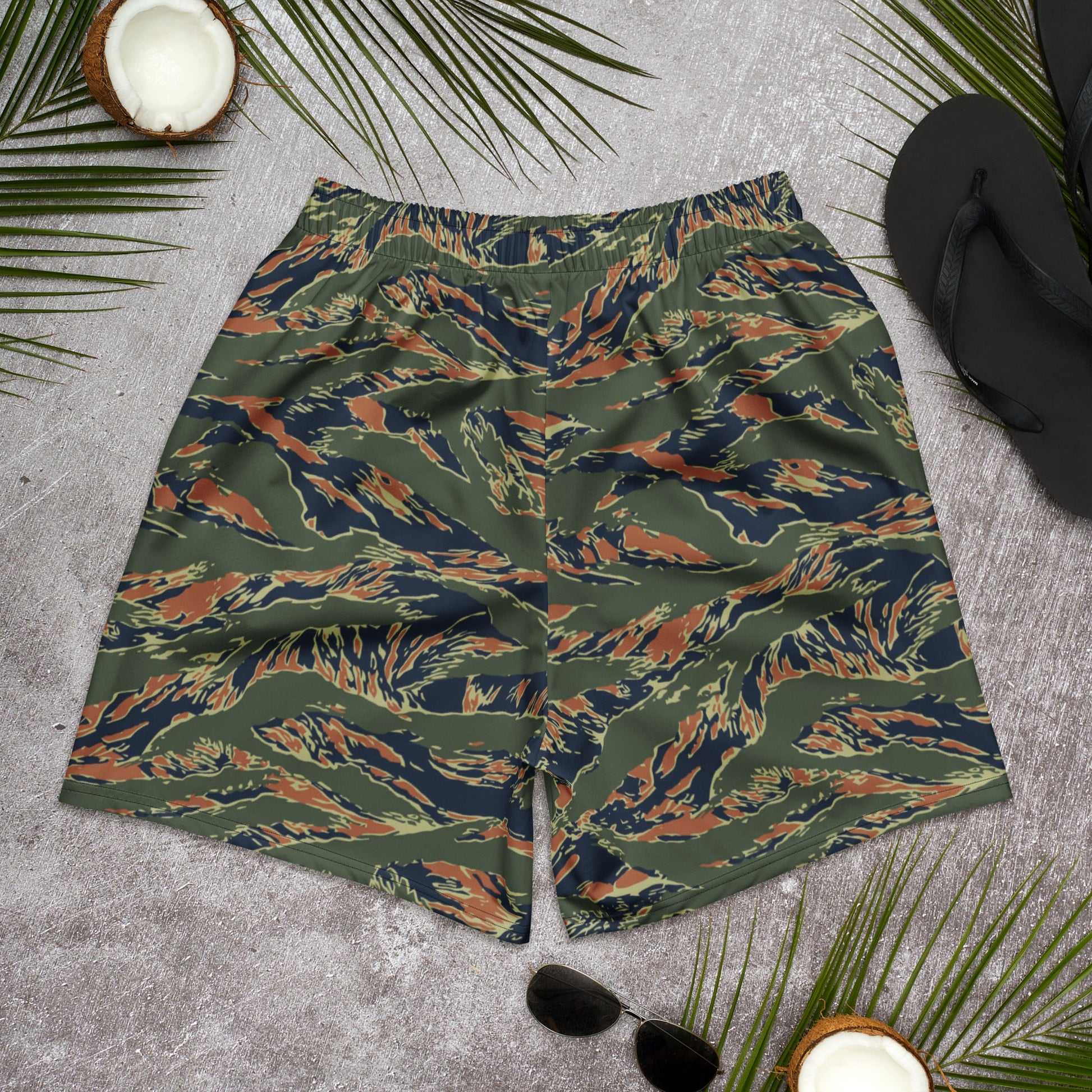 Equador Tiger Stripe Orange CAMO Unisex Athletic Long Shorts
