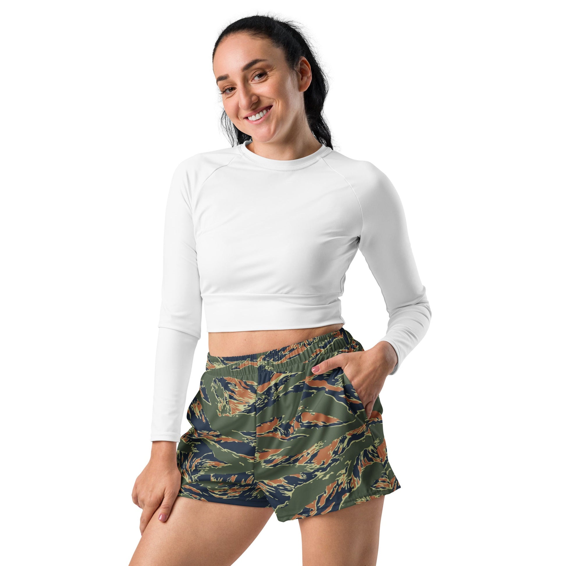 Equador Tiger Stripe Orange CAMO Unisex Athletic Shorts