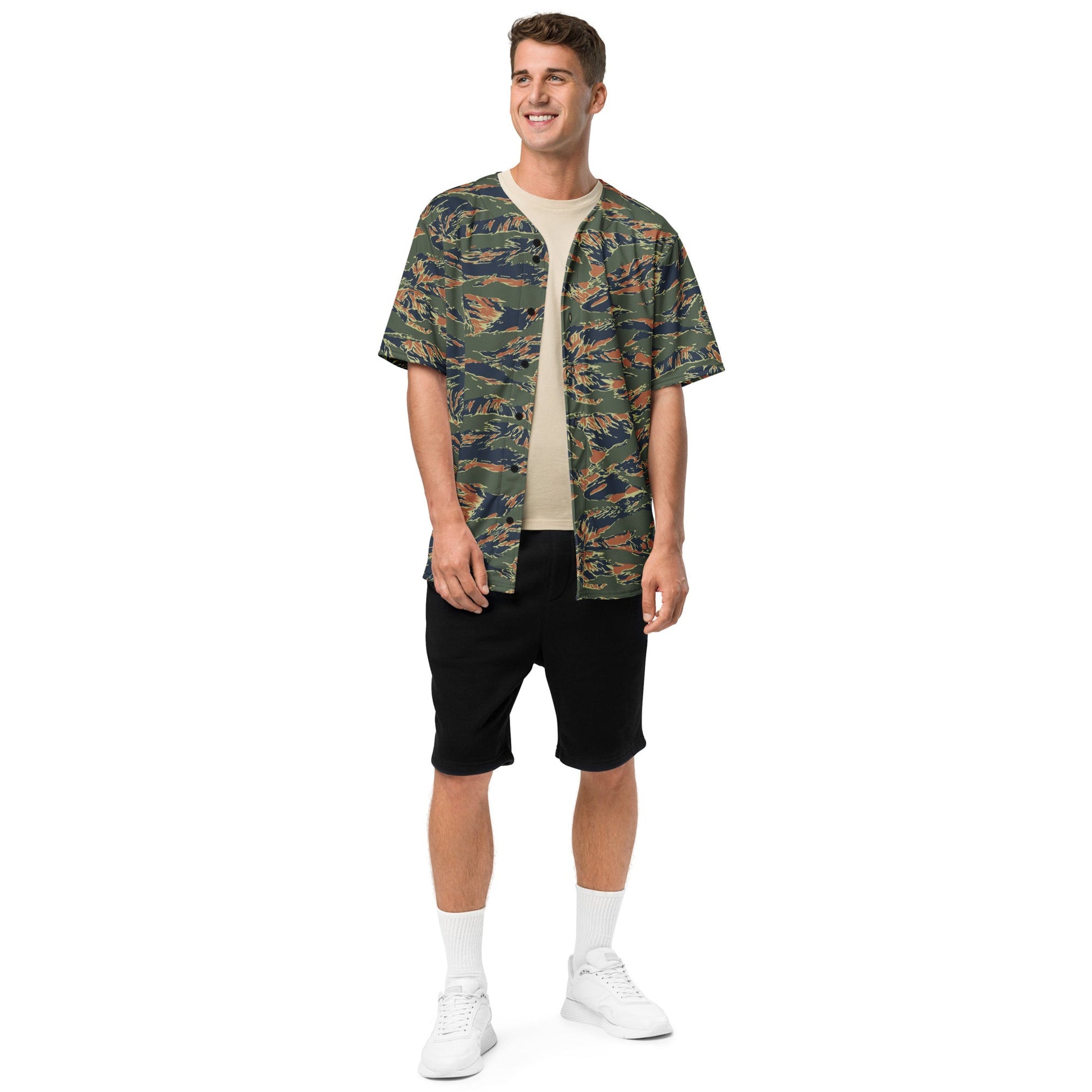 Equador Tiger Stripe Orange CAMO Unisex Baseball Jersey