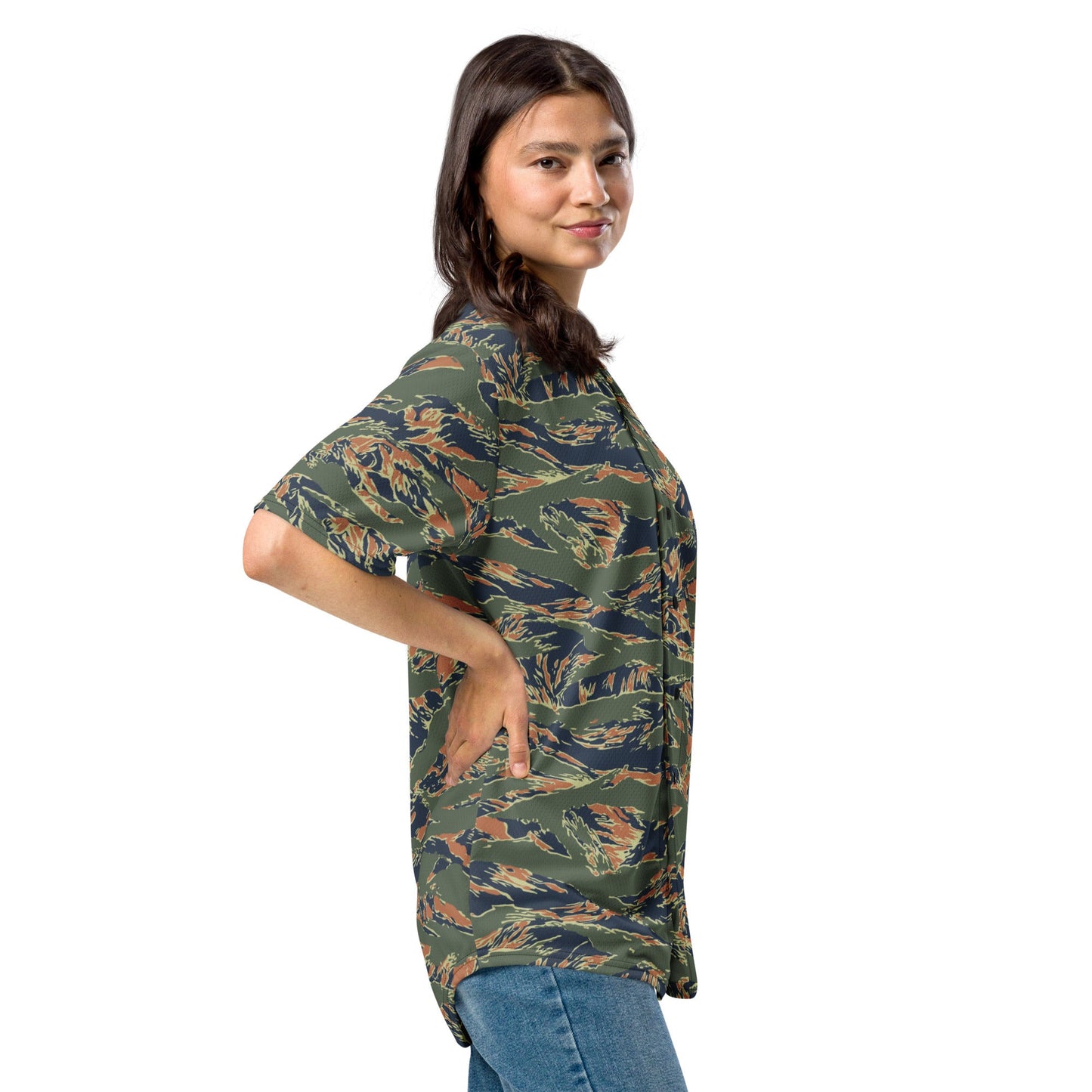 Equador Tiger Stripe Orange CAMO Unisex Baseball Jersey