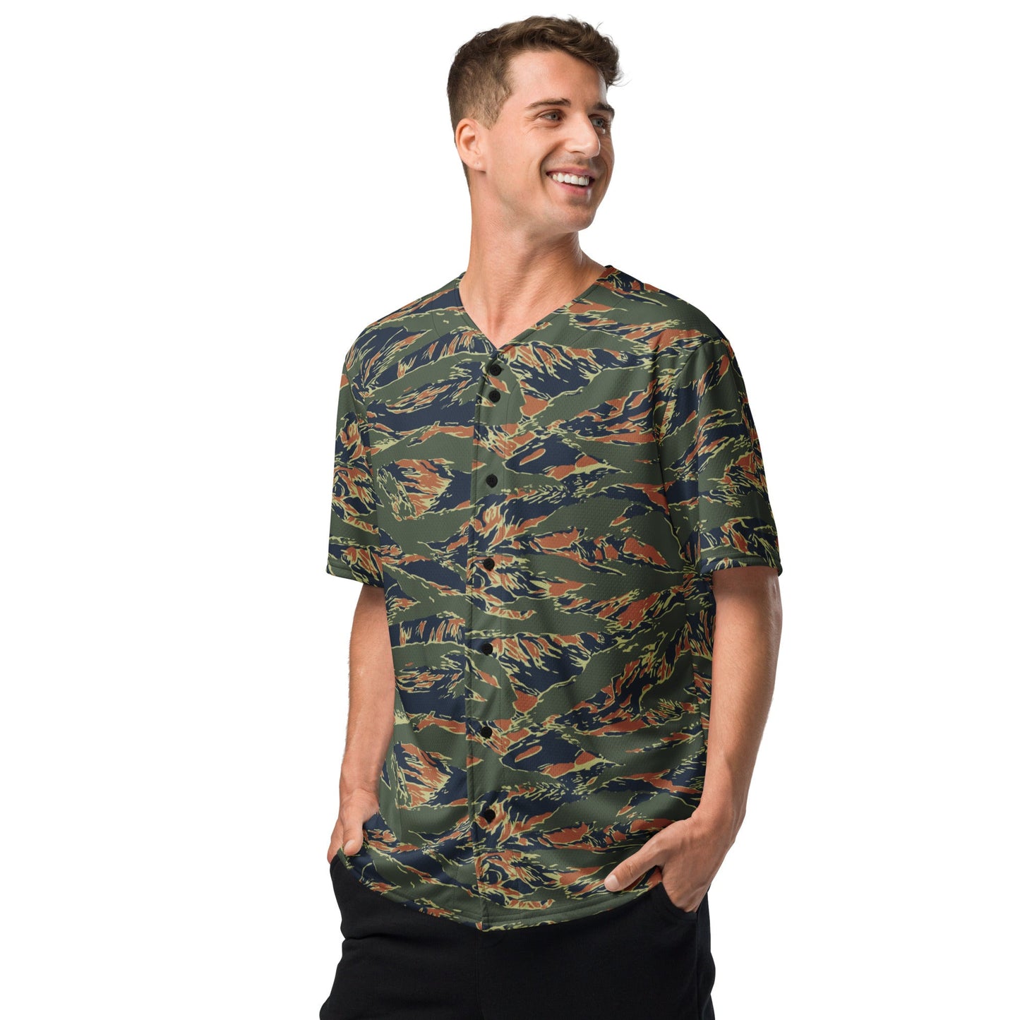 Equador Tiger Stripe Orange CAMO Unisex Baseball Jersey