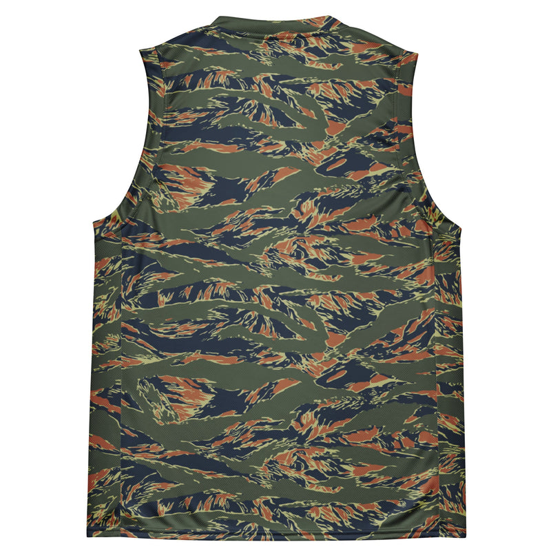 Tiger Stripe Volcanic Ember CAMO Unisex Basketball Jersey