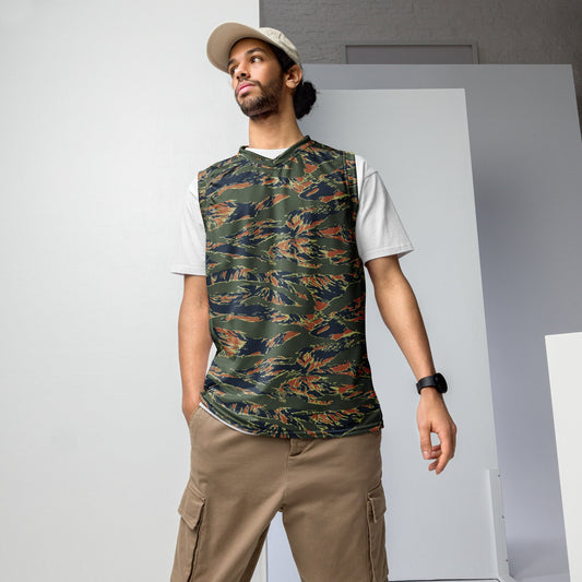 Equador Tiger Stripe Orange CAMO Unisex Basketball Jersey - 2XS