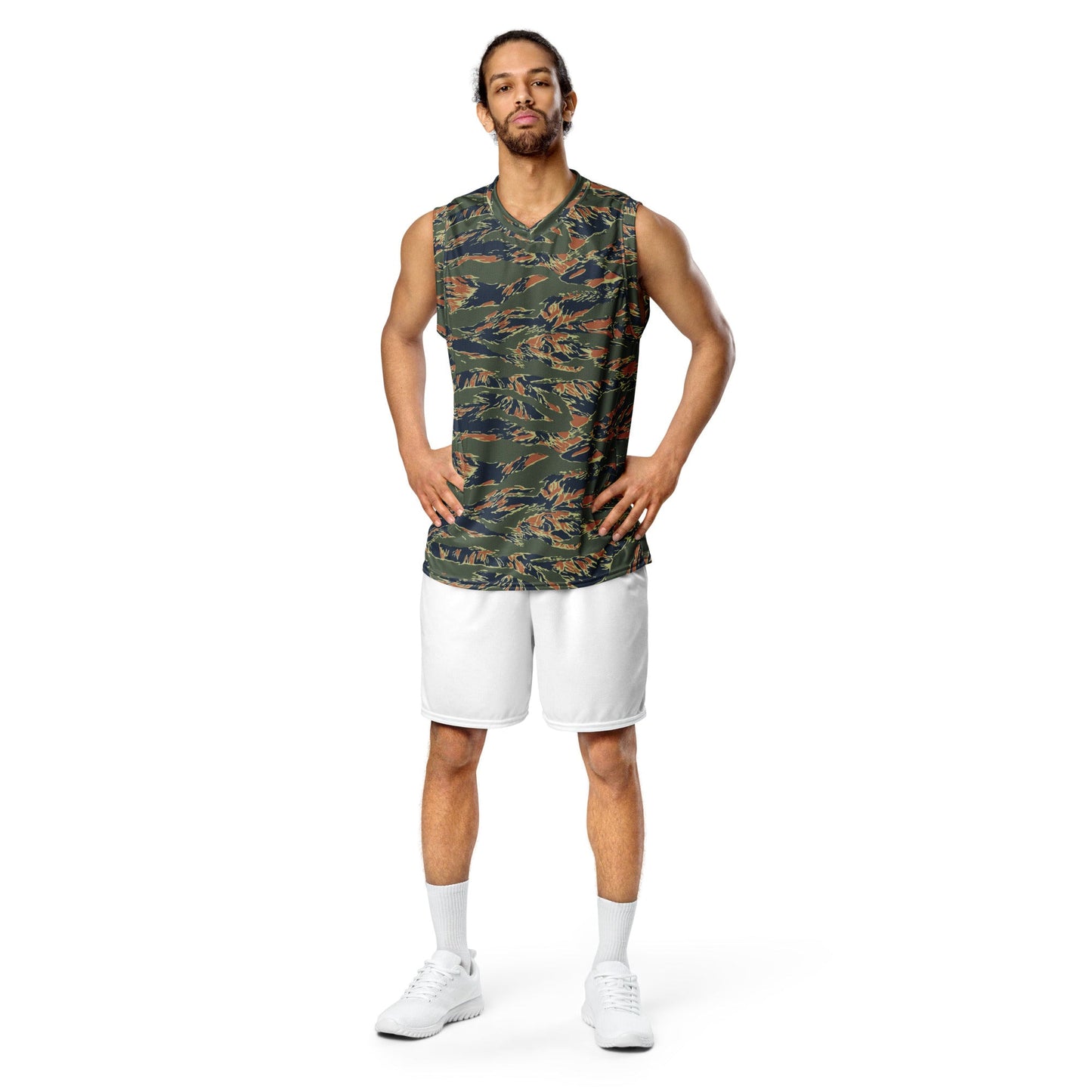 Equador Tiger Stripe Orange CAMO Unisex Basketball Jersey