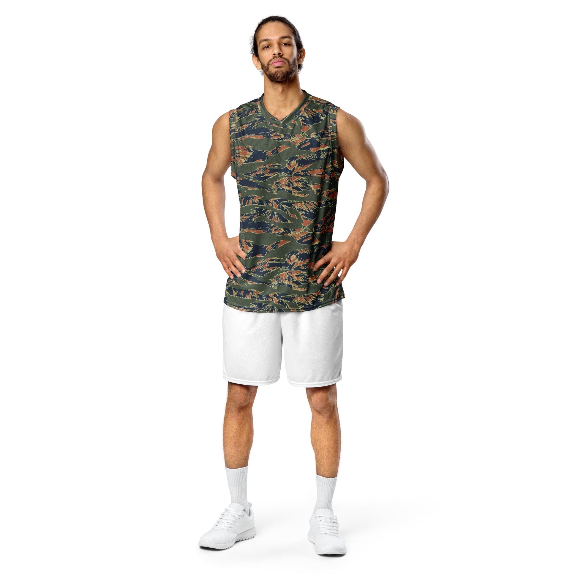 Equador Tiger Stripe Orange CAMO Unisex Basketball Jersey