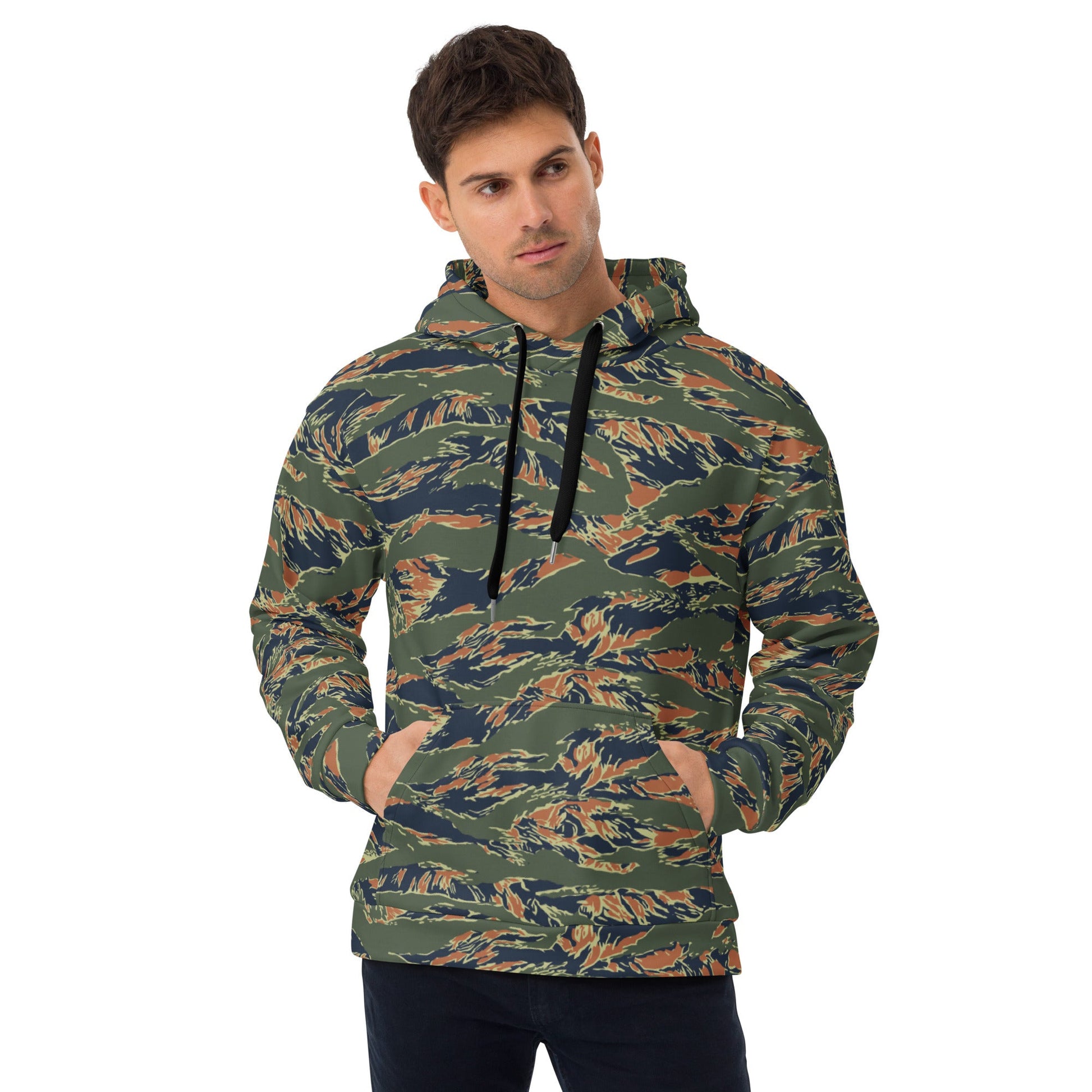 Equador Tiger Stripe Orange CAMO Unisex Hoodie - 2XS