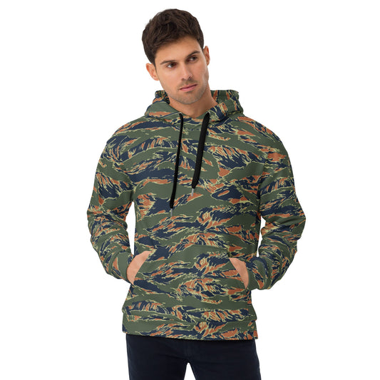 Equador Tiger Stripe Orange CAMO Unisex Hoodie - 2XS