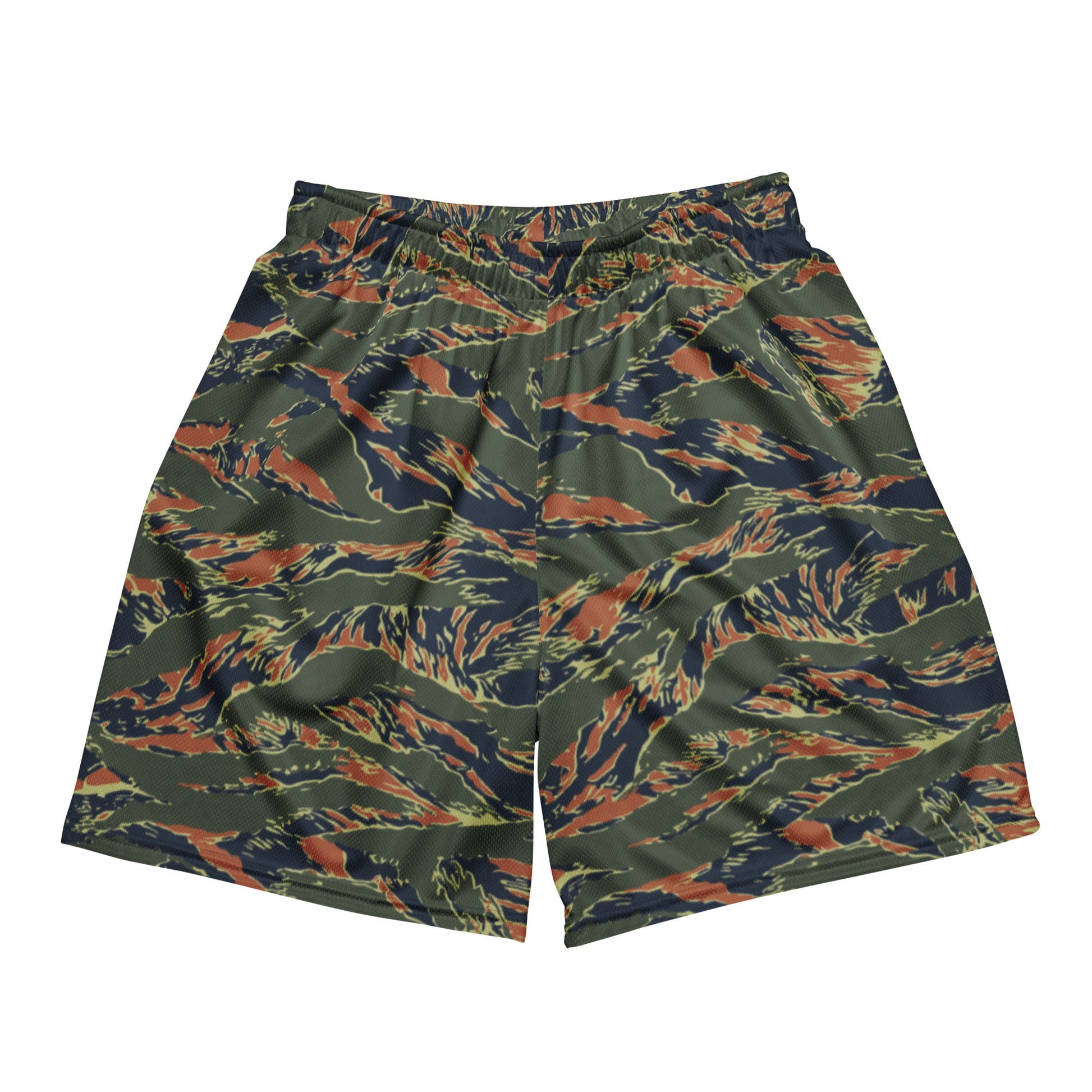 Equador Tiger Stripe Orange CAMO Unisex Mesh Shorts - 2XS