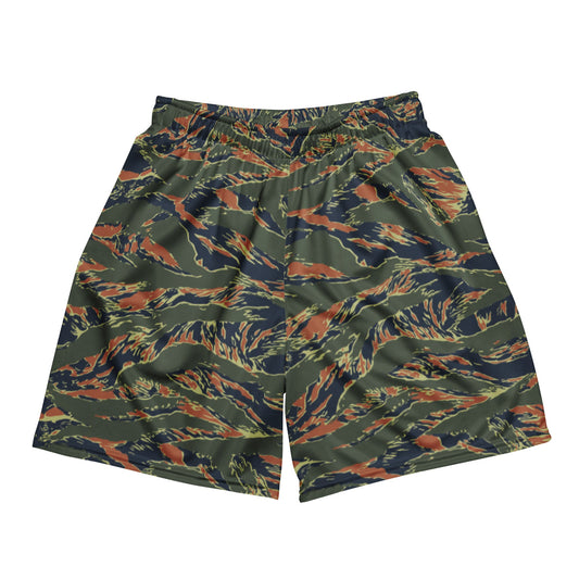 Equador Tiger Stripe Orange CAMO Unisex Mesh Shorts - 2XS