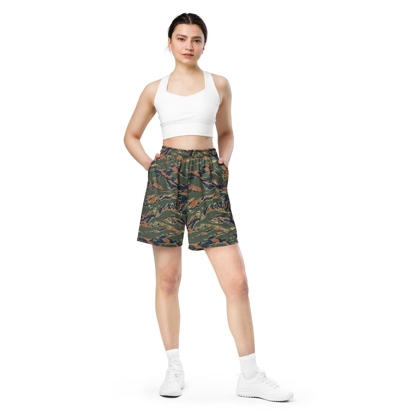 Equador Tiger Stripe Orange CAMO Unisex Mesh Shorts