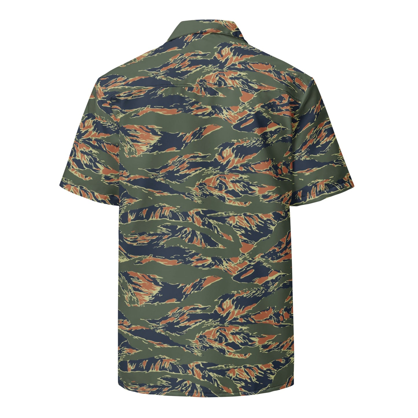 Equador Tiger Stripe Orange CAMO Unisex Short-Sleeve Button Shirt
