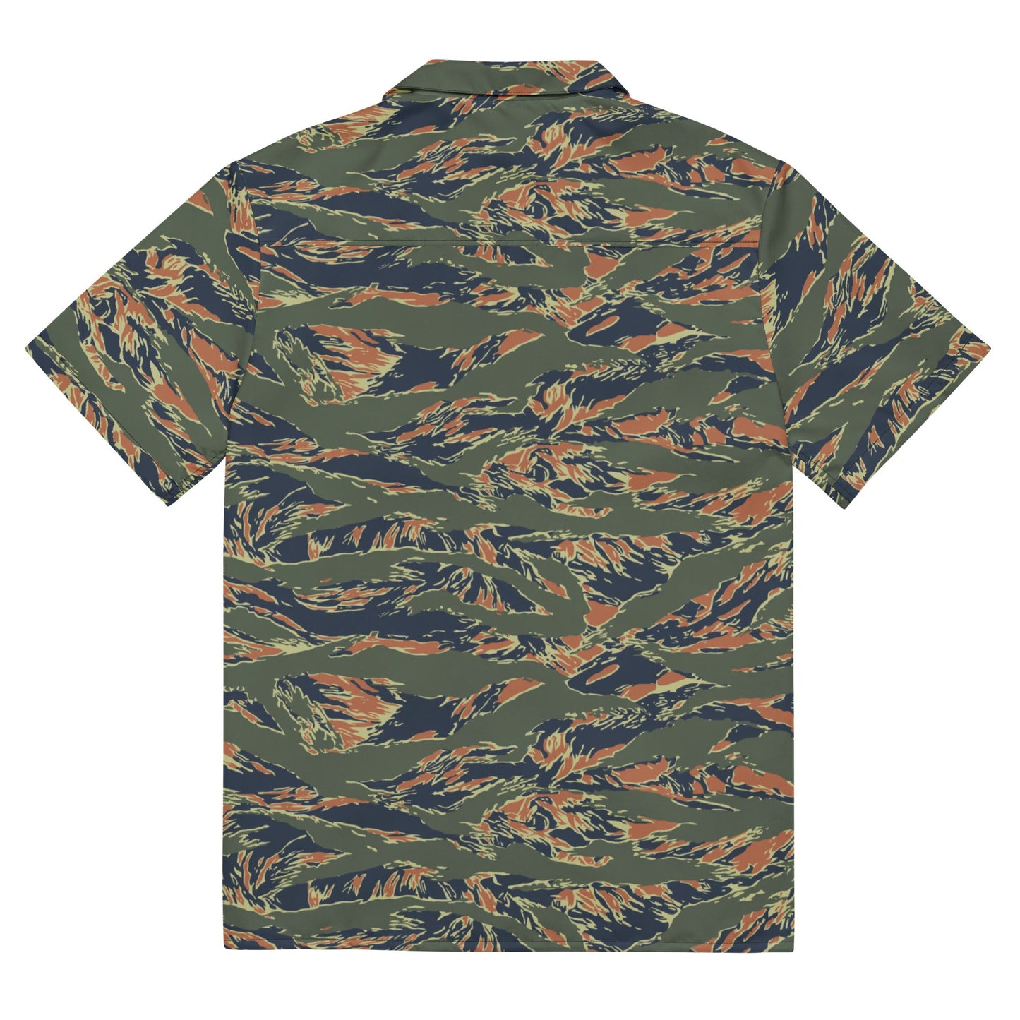 Equador Tiger Stripe Orange CAMO Unisex Short-Sleeve Button Shirt