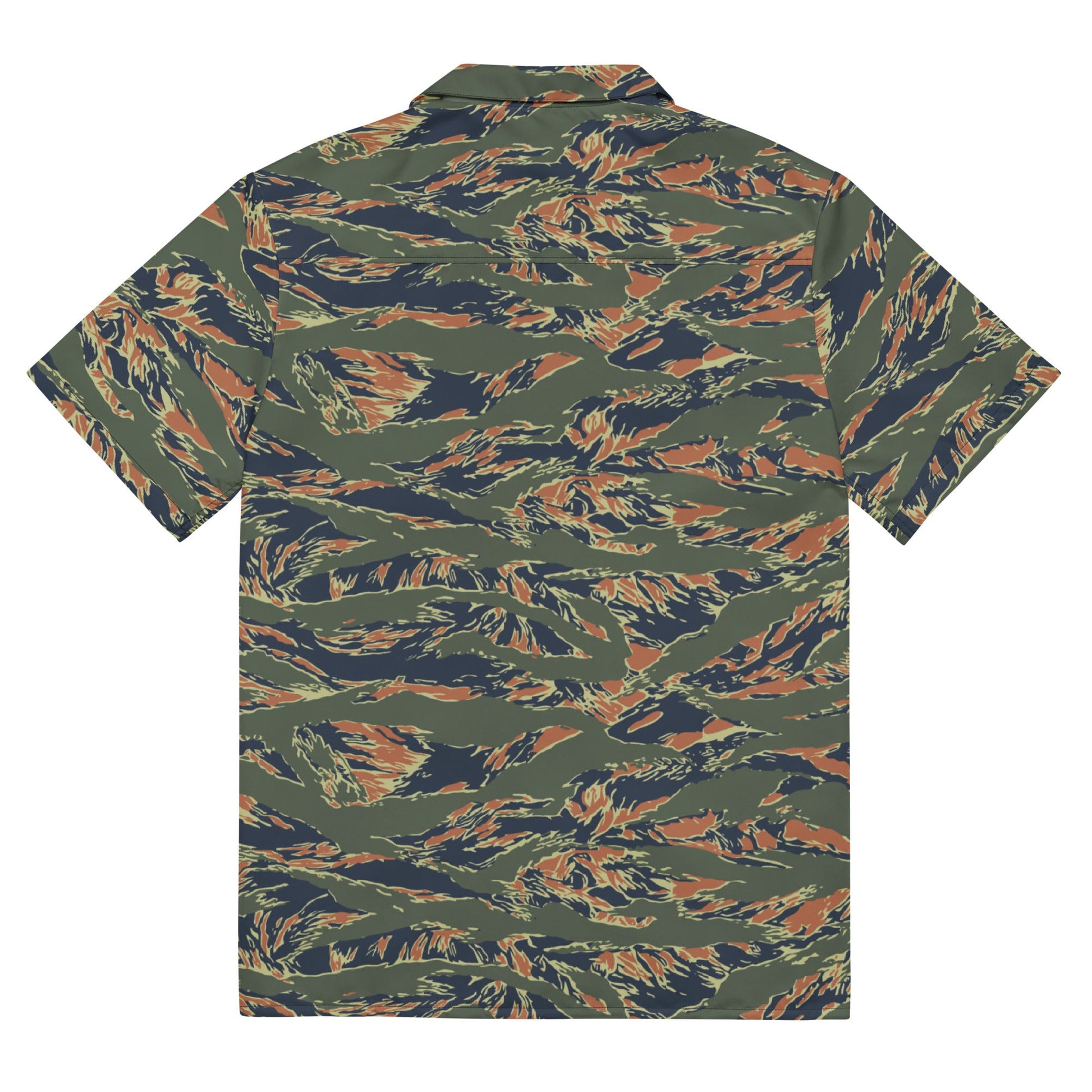 Equador Tiger Stripe Orange CAMO Unisex Short-Sleeve Button Shirt