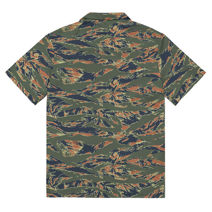 Equador Tiger Stripe Orange CAMO Unisex Short-Sleeve Button Shirt
