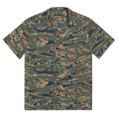Equador Tiger Stripe Orange CAMO Unisex Short-Sleeve Button Shirt