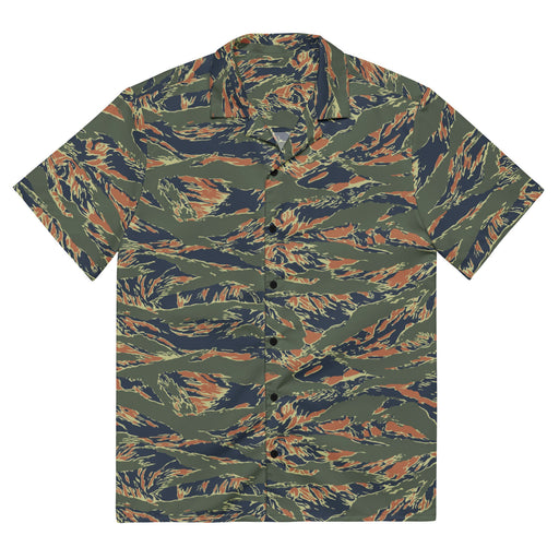 Tiger Stripe Volcanic Ember CAMO Unisex Short-Sleeve Button Shirt - Button-Up