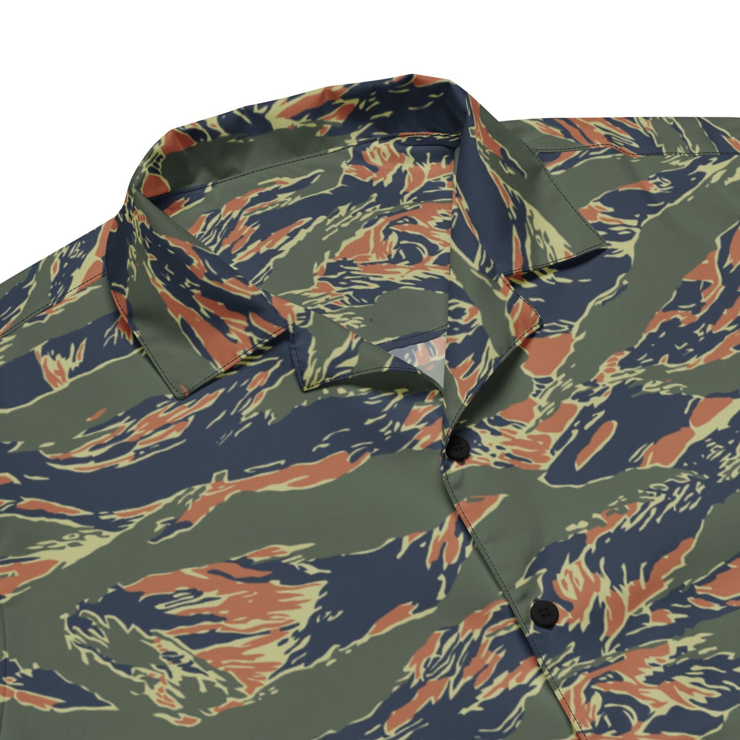 Equador Tiger Stripe Orange CAMO Unisex Short-Sleeve Button Shirt