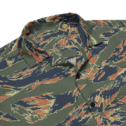 Equador Tiger Stripe Orange CAMO Unisex Short-Sleeve Button Shirt