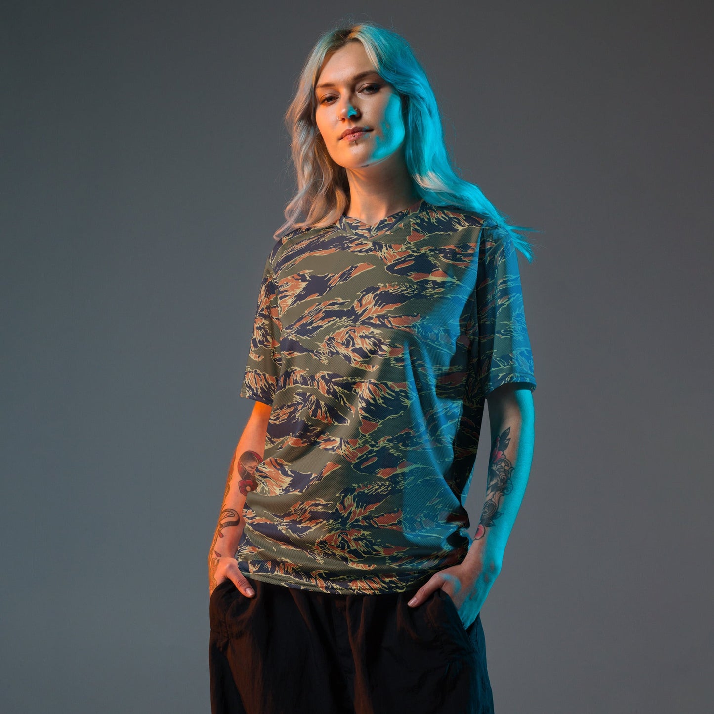 Equador Tiger Stripe Orange CAMO Unisex Sports Jersey