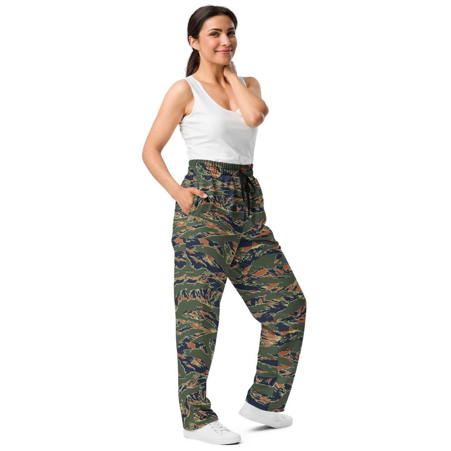 Equador Tiger Stripe Orange CAMO Unisex Wide-Leg Joggers