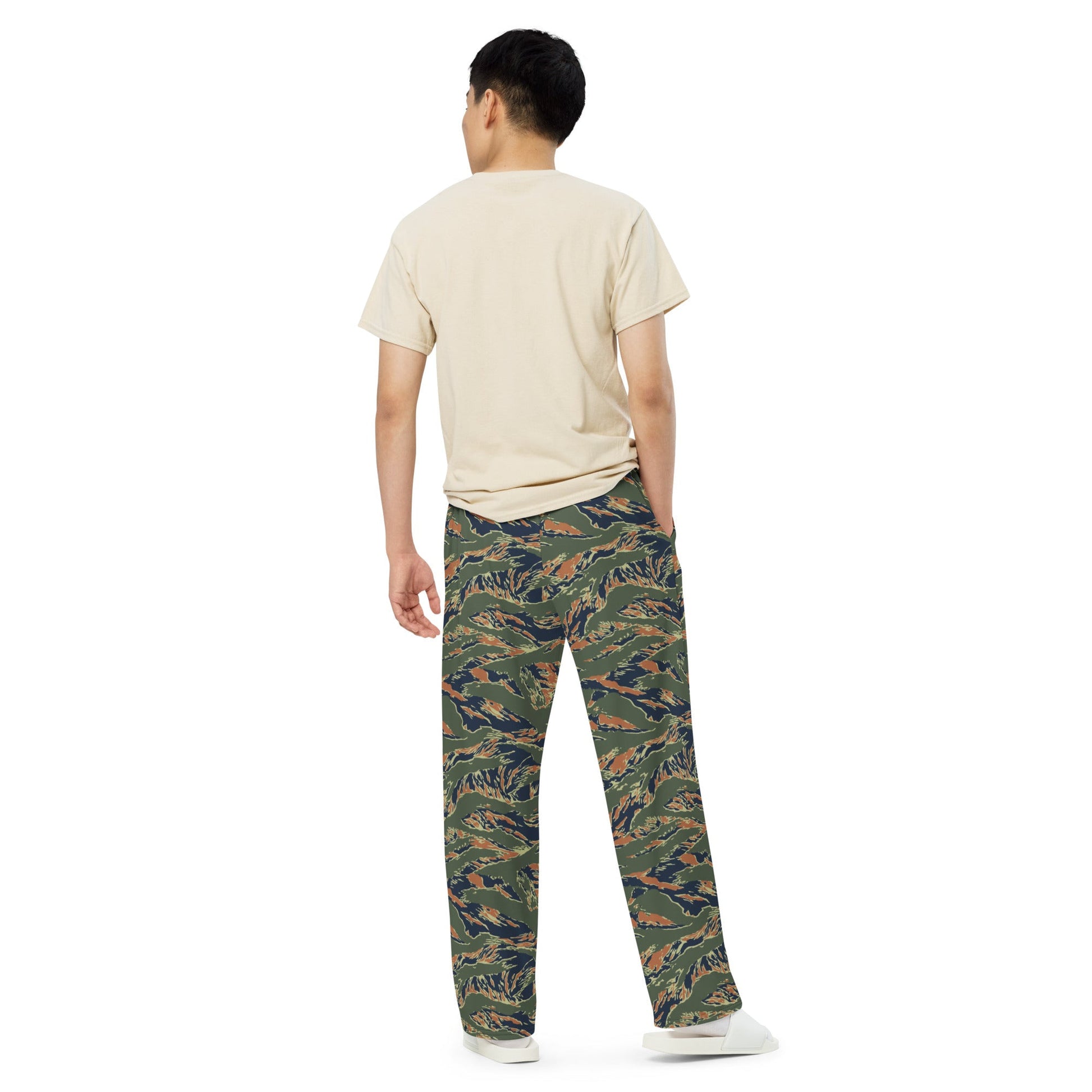 Equador Tiger Stripe Orange CAMO Unisex Wide-Leg Leisure Pants