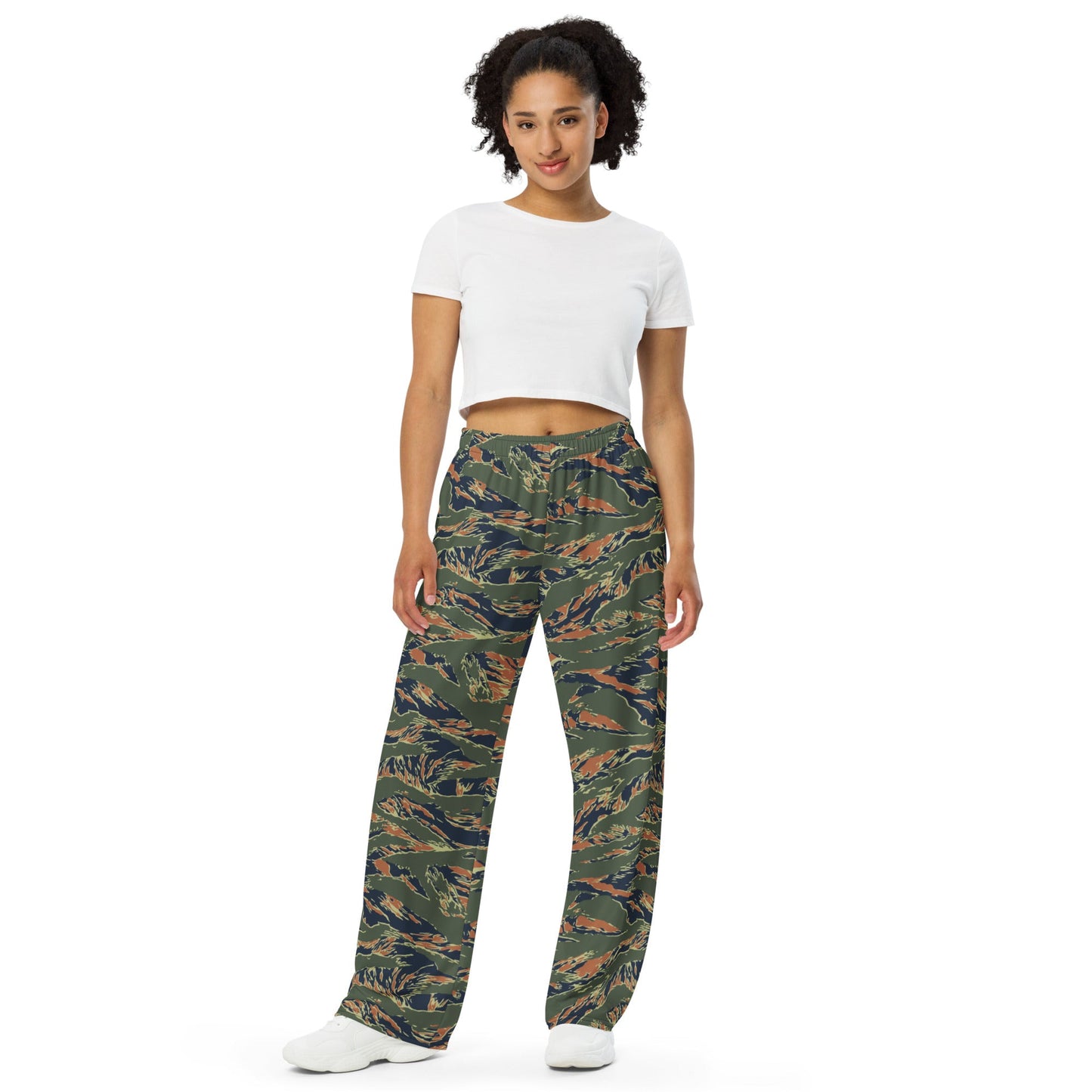 Equador Tiger Stripe Orange CAMO Unisex Wide-Leg Leisure Pants