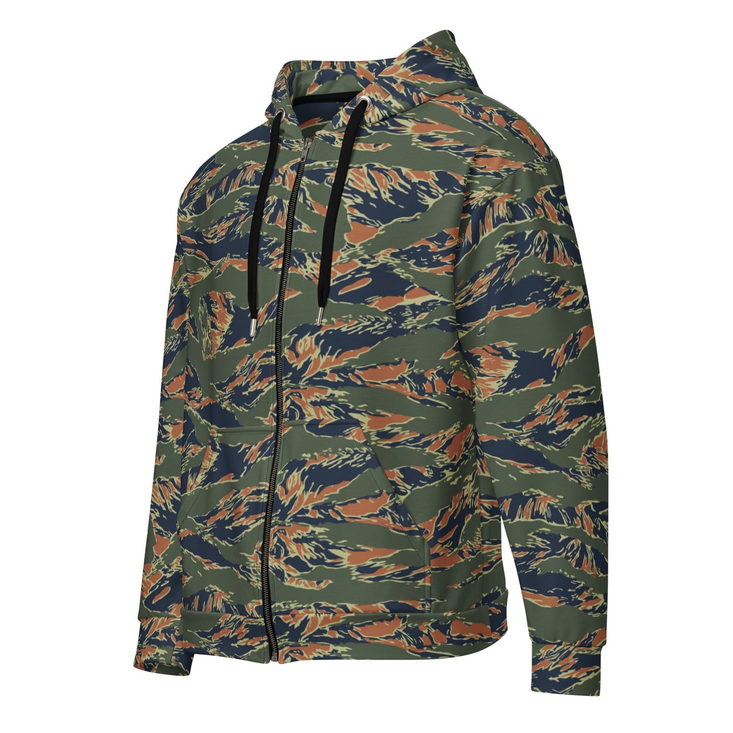 Equador Tiger Stripe Orange CAMO Unisex Zip Hoodie