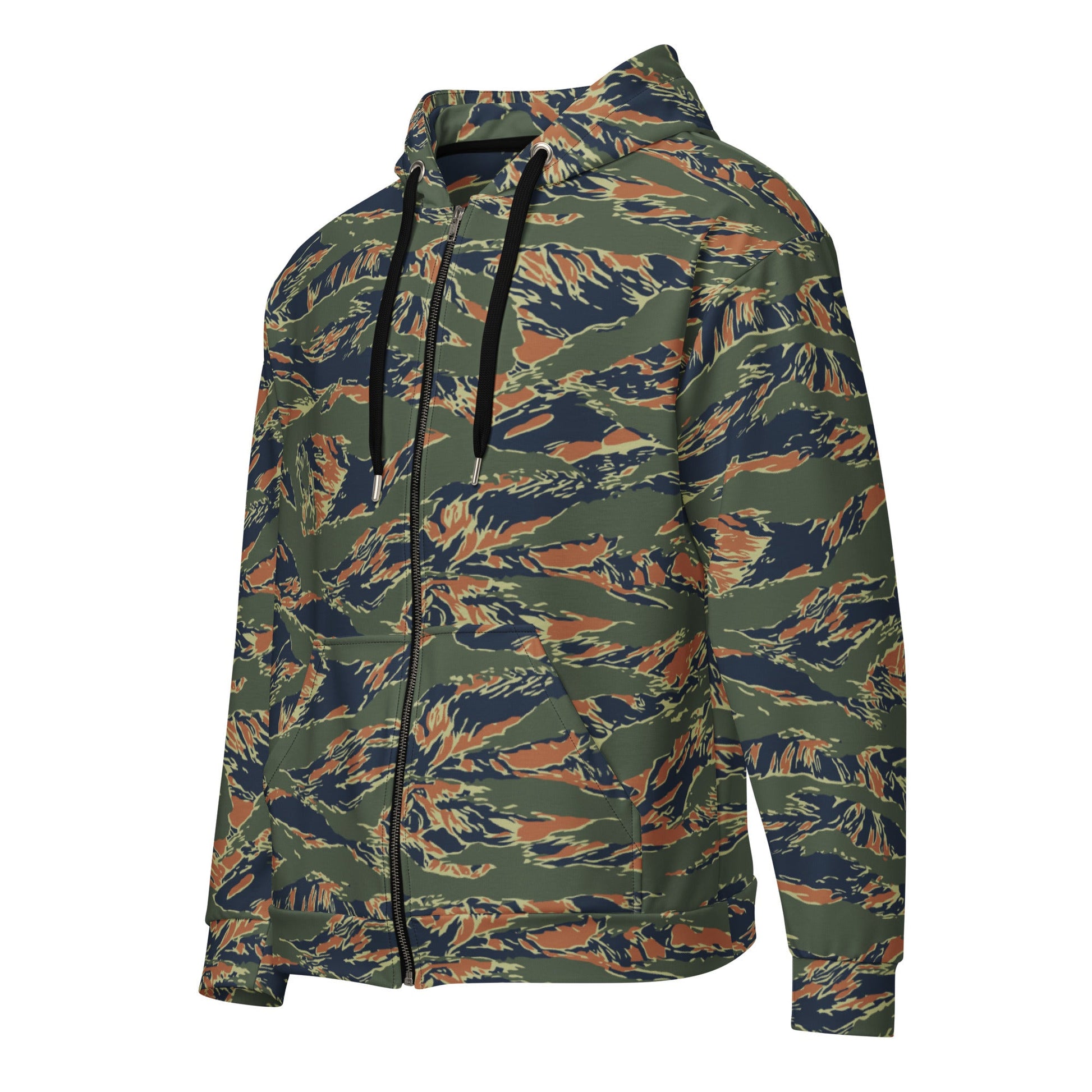 Equador Tiger Stripe Orange CAMO Unisex Zip Hoodie