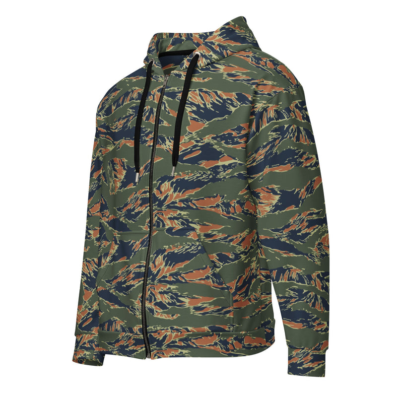 Tiger Stripe Volcanic Ember CAMO Unisex Zip Hoodie