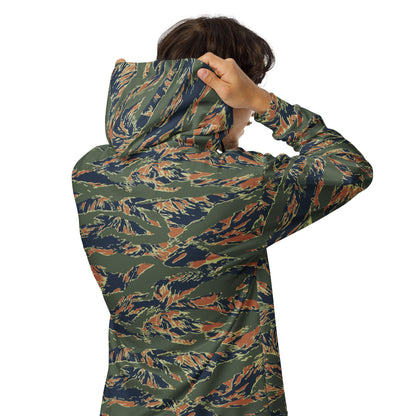 Equador Tiger Stripe Orange CAMO Unisex Zip Hoodie