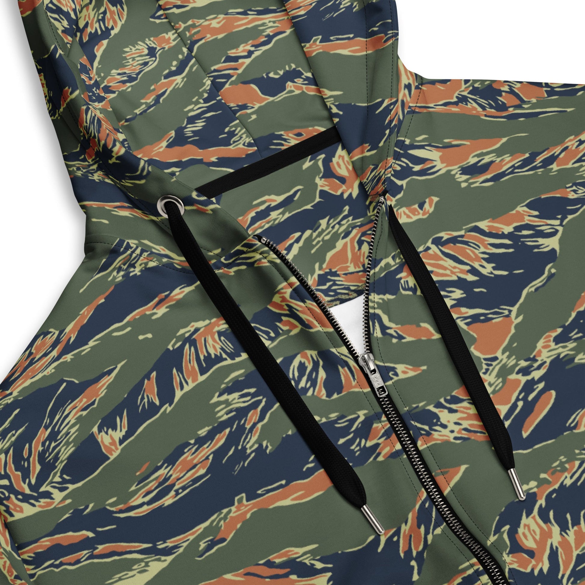 Equador Tiger Stripe Orange CAMO Unisex Zip Hoodie