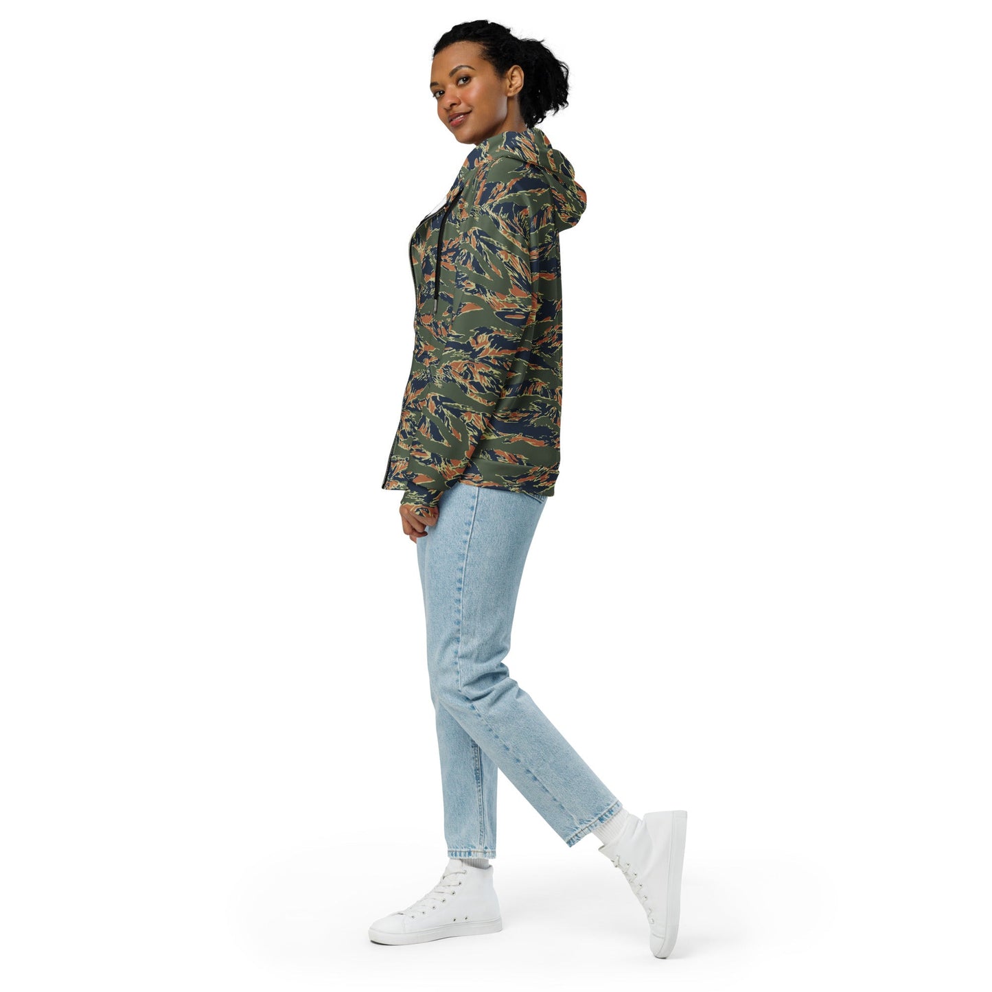 Equador Tiger Stripe Orange CAMO Unisex Zip Hoodie