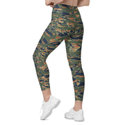 Tiger Stripe Volcanic Ember CAMO Womens Leggings with Pockets - Women
