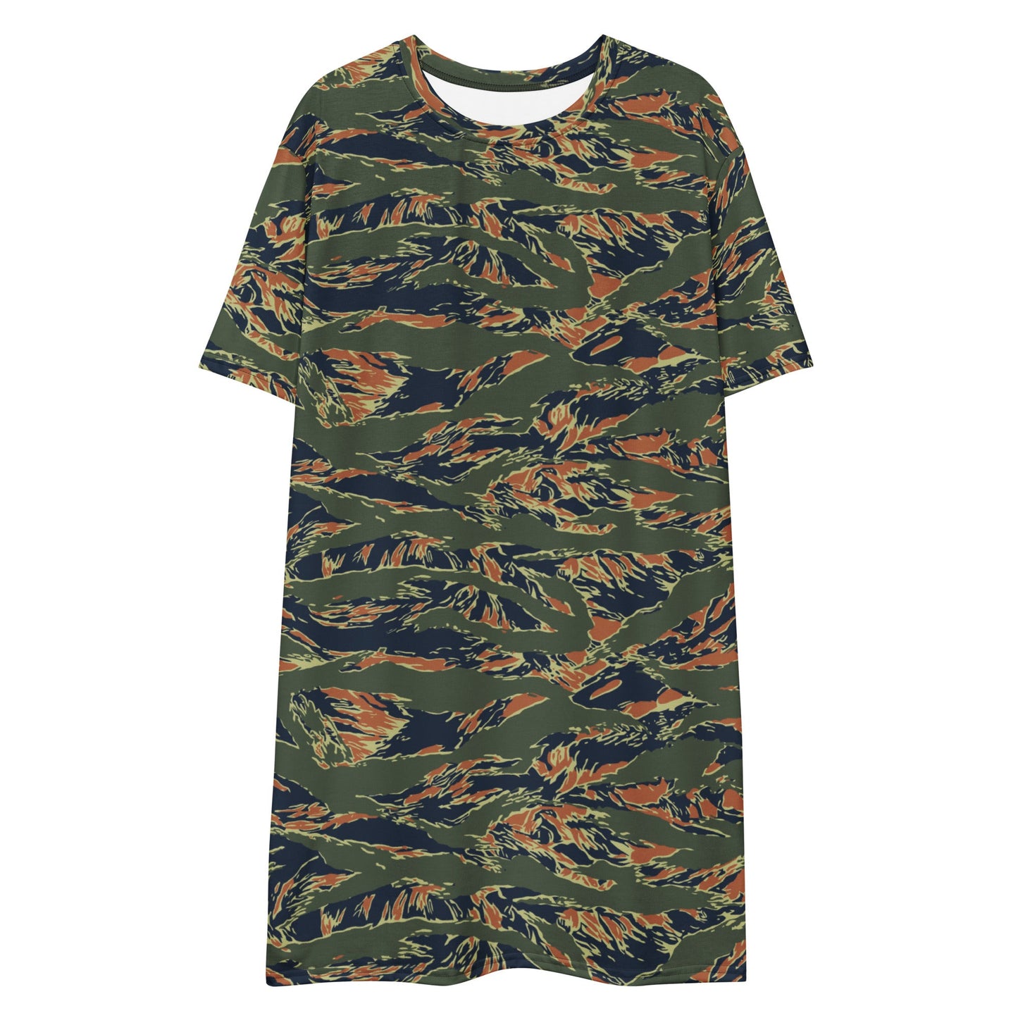 Equador Tiger Stripe Orange CAMO Womens T-Shirt Dress
