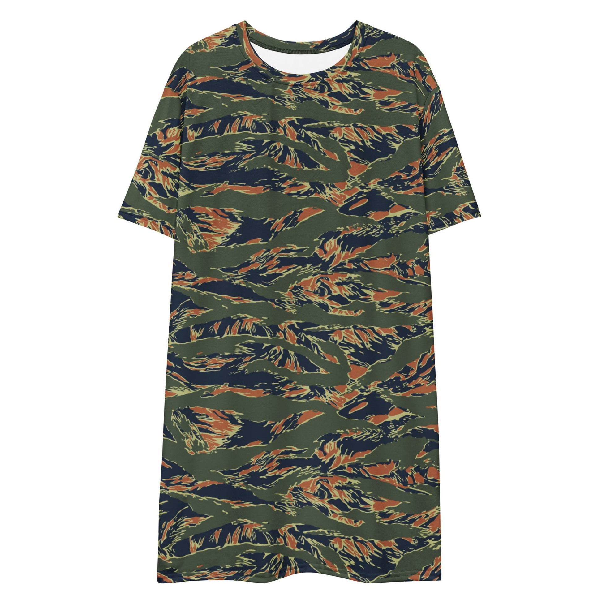 Equador Tiger Stripe Orange CAMO Womens T-Shirt Dress