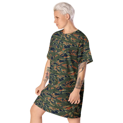 Equador Tiger Stripe Orange CAMO Womens T-Shirt Dress