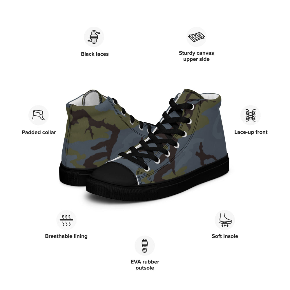 ERDL Black Forest CAMO Men’s high top canvas shoes - Mens High Top Canvas Shoes