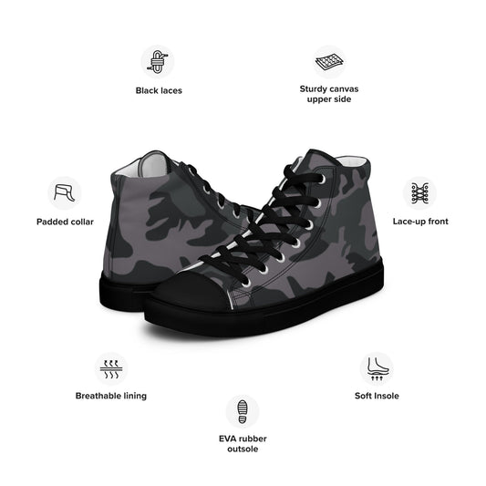 ERDL Black Urban CAMO Mens high top canvas shoes - High Top Canvas Shoes