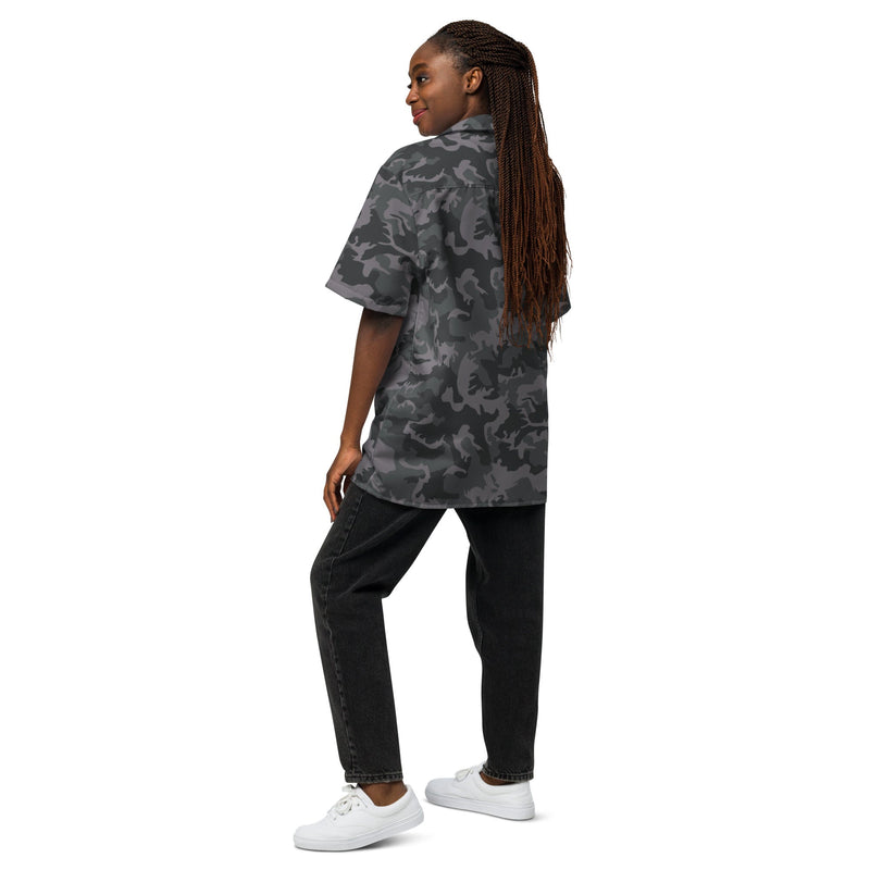 ERDL Black Urban CAMO Unisex Short-Sleeve Button Shirt - Button-Up