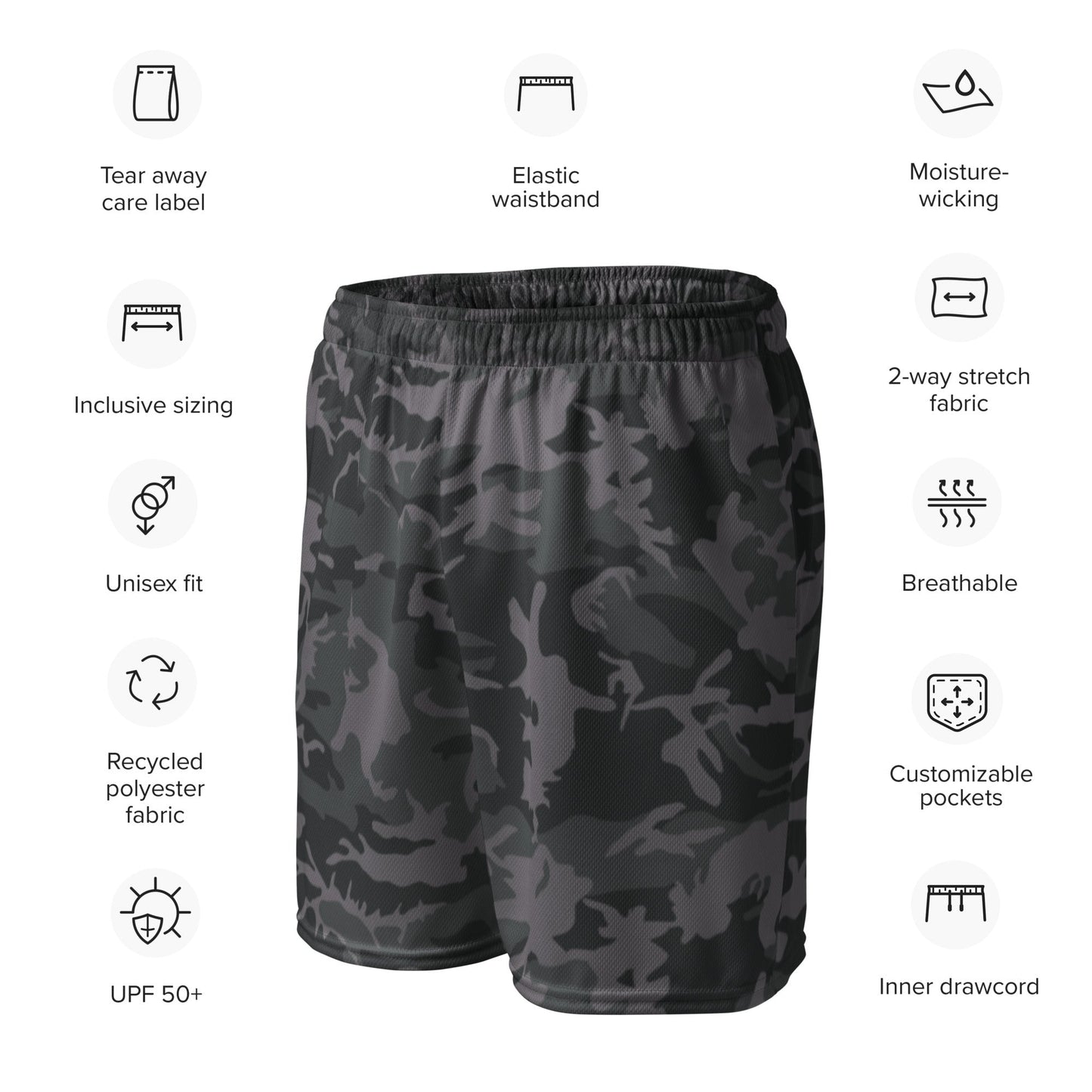 ERDL Black Urban CAMO Unisex mesh shorts - Mesh Shorts