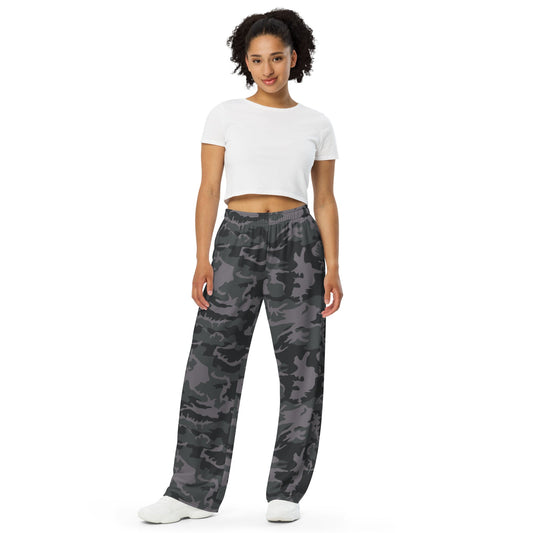 ERDL Black Urban CAMO unisex wide-leg pants - Wide-leg Pants