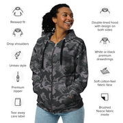 ERDL Black Urban CAMO Unisex Zip Hoodie