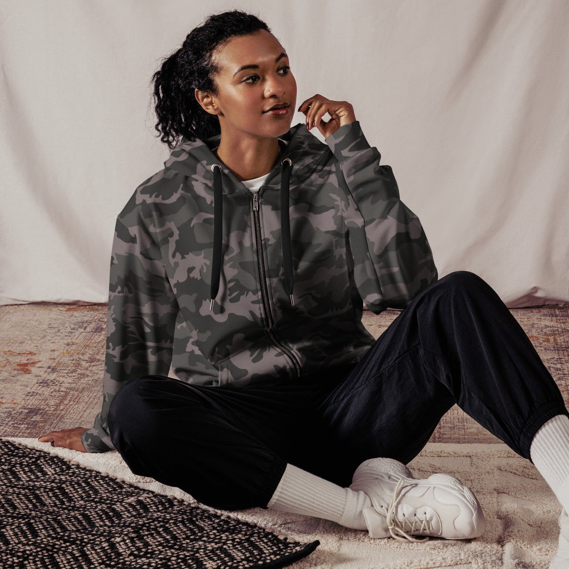 ERDL Black Urban CAMO Unisex zip hoodie - Zip Hoodies