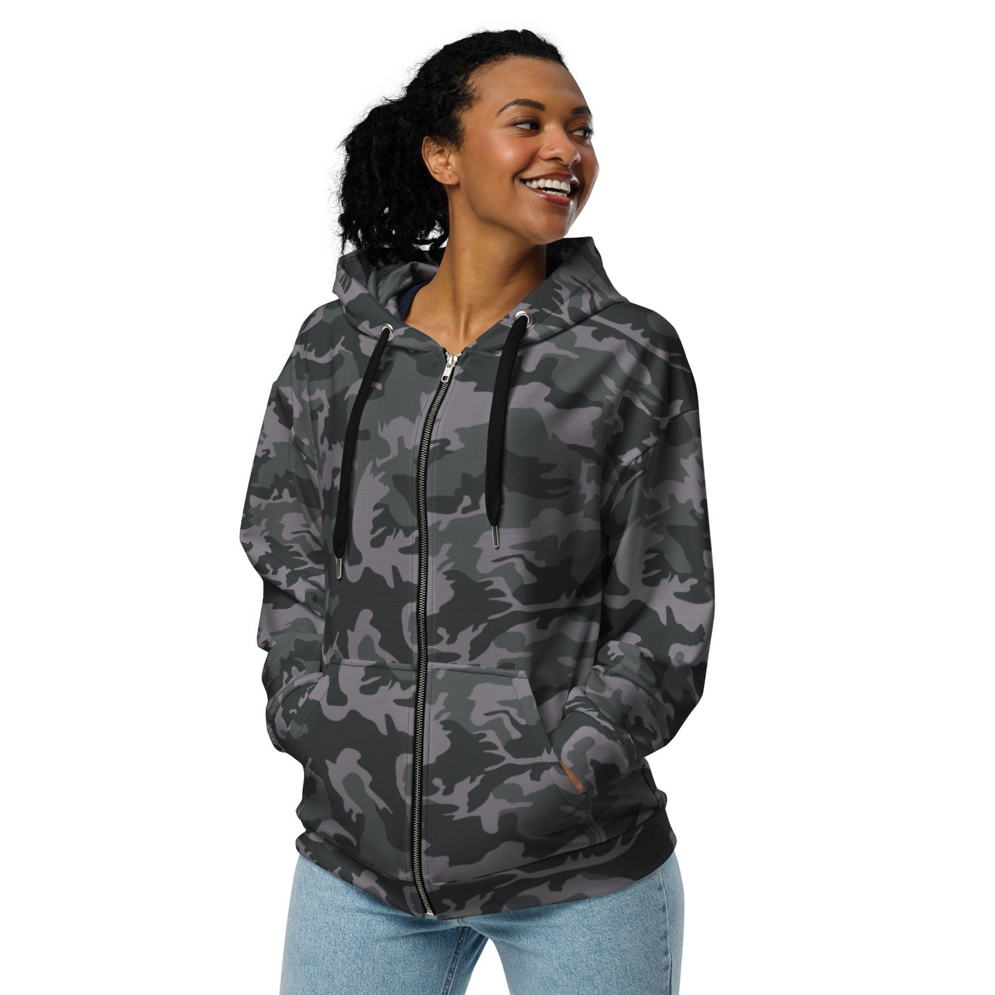 ERDL Black Urban CAMO Unisex zip hoodie - Zip Hoodies
