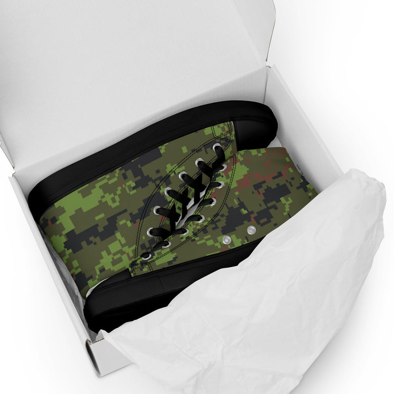 Digital Baltic Woodland CAMO Mens High-Top Canvas Shoes