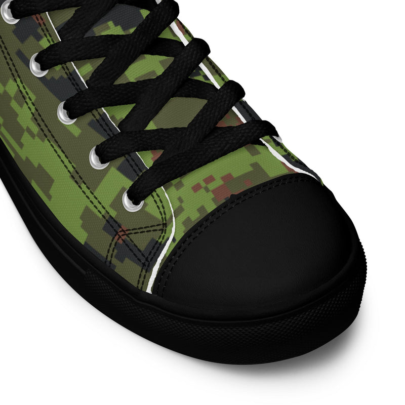 Digital Baltic Woodland CAMO Mens High-Top Canvas Shoes