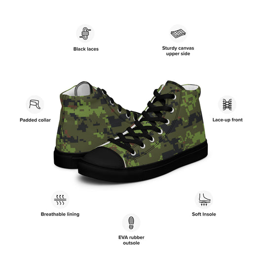 Estonian Digital CAMO Mens high top canvas shoes - High Top Canvas Shoes