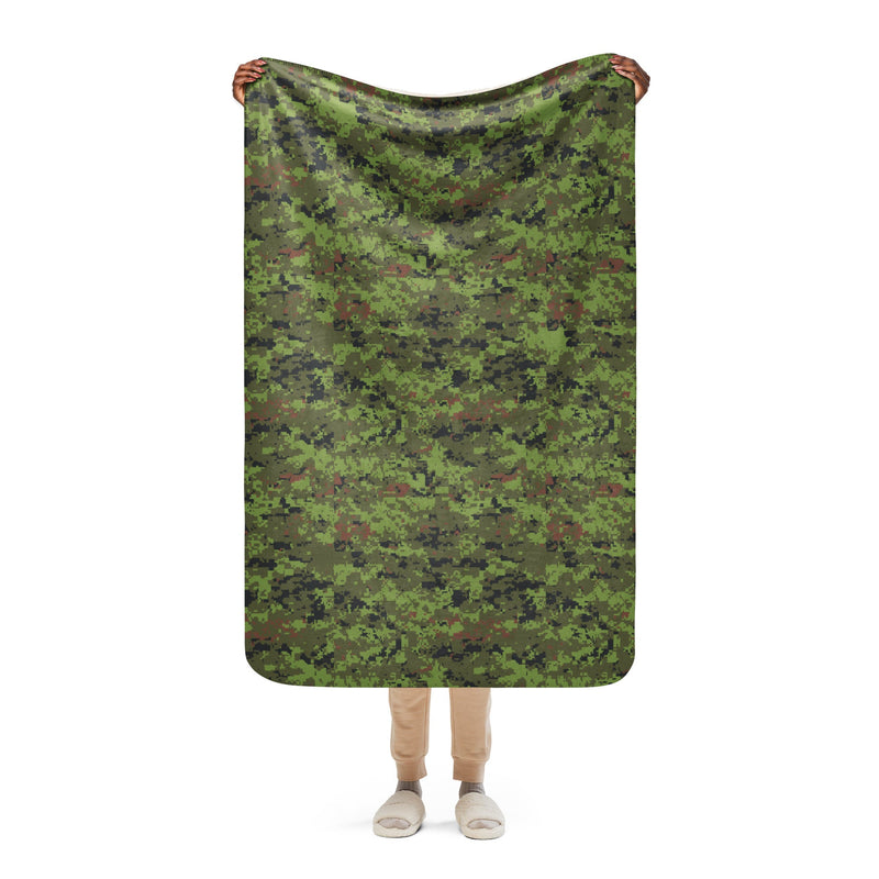 Digital Baltic Woodland CAMO Sherpa Blanket - 37″×57″