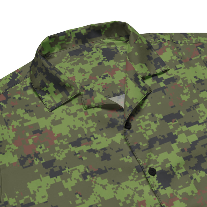 Digital Baltic Woodland CAMO Unisex Short-Sleeve Button Shirt - Button-Up