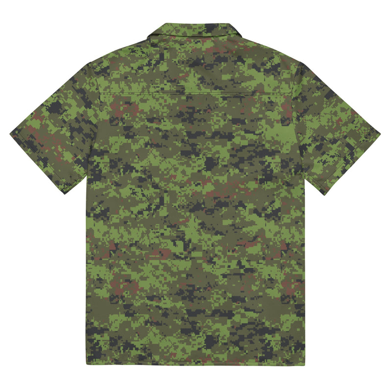 Digital Baltic Woodland CAMO Unisex Short-Sleeve Button Shirt - Button-Up